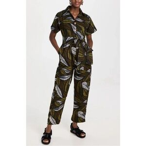 Elisamama Leaf Print Utility Jumpsuit - M